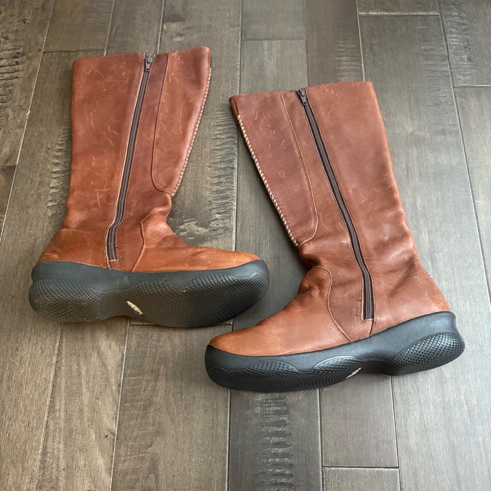 Women's Tall Casual Riding Boots - Brown - Picture 5 of 9